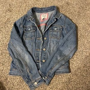 Girls Old Navy distressed jean jacket